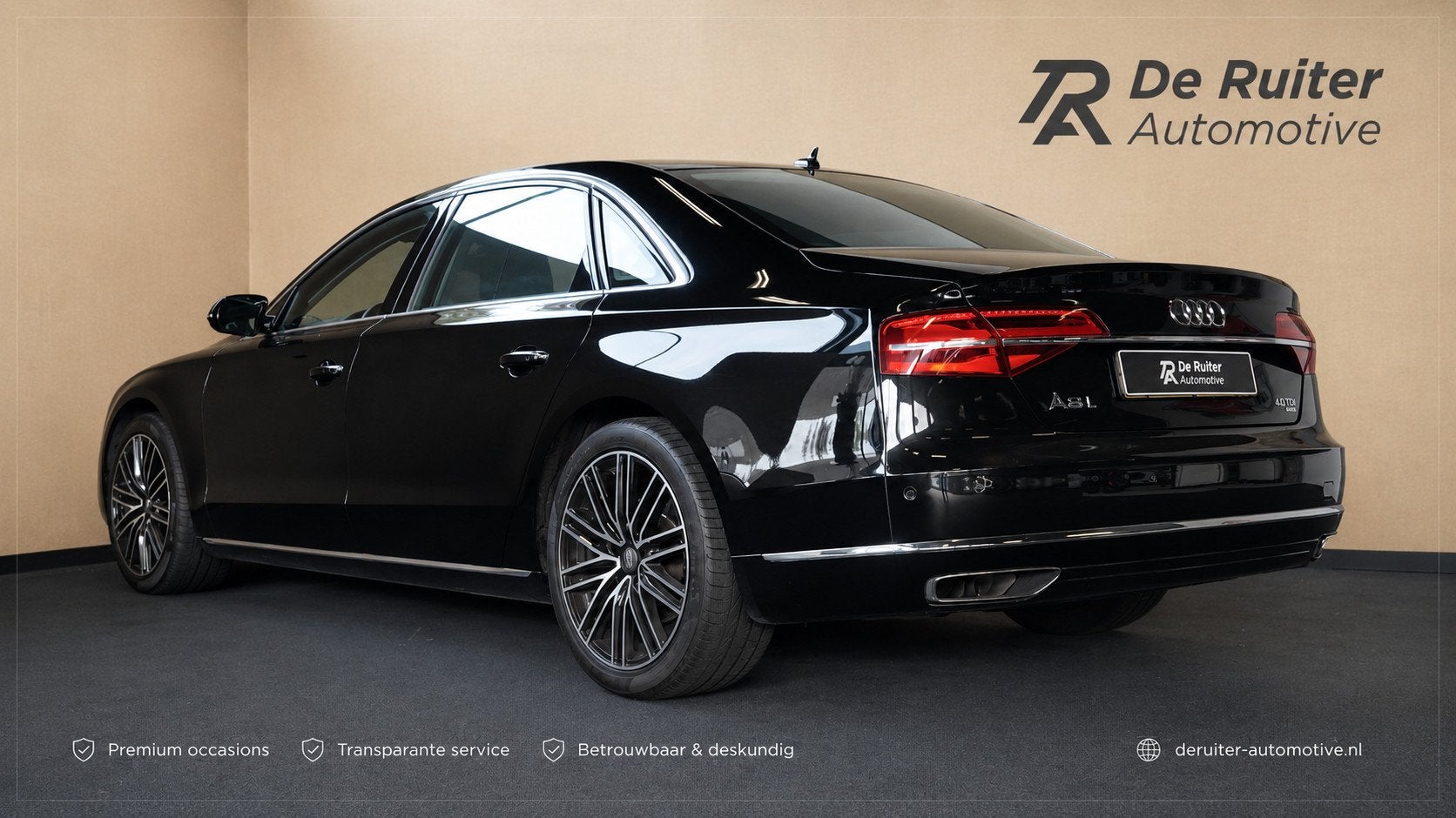 Audi A8 3.0 TFSI quattro Lang Pro Line+, Auto's, Gebruikt, Euro 6, 2995 cc, Zwart