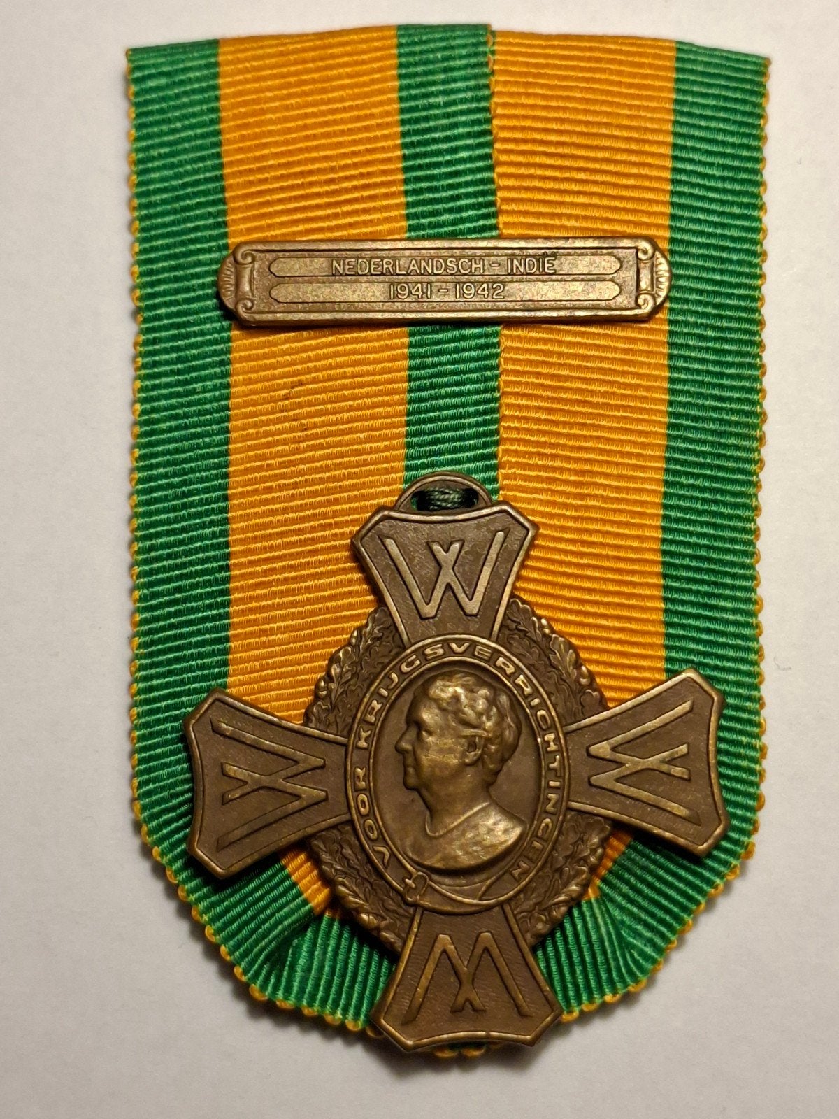 Nederlands-Indië 1941-1942 Oorlogsherinneringskruis KNIL, Verzamelen, Ophalen of Verzenden, Landmacht, Nederland, Lintje, Medaille of Wings