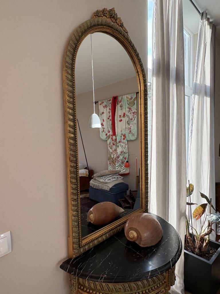 SPEELS Unieke 3-delige houten console Zwarte marmer WEG=WEG, Huis en Inrichting, Ophalen, 200 cm of meer, Zo goed als nieuw, 25 tot 50 cm