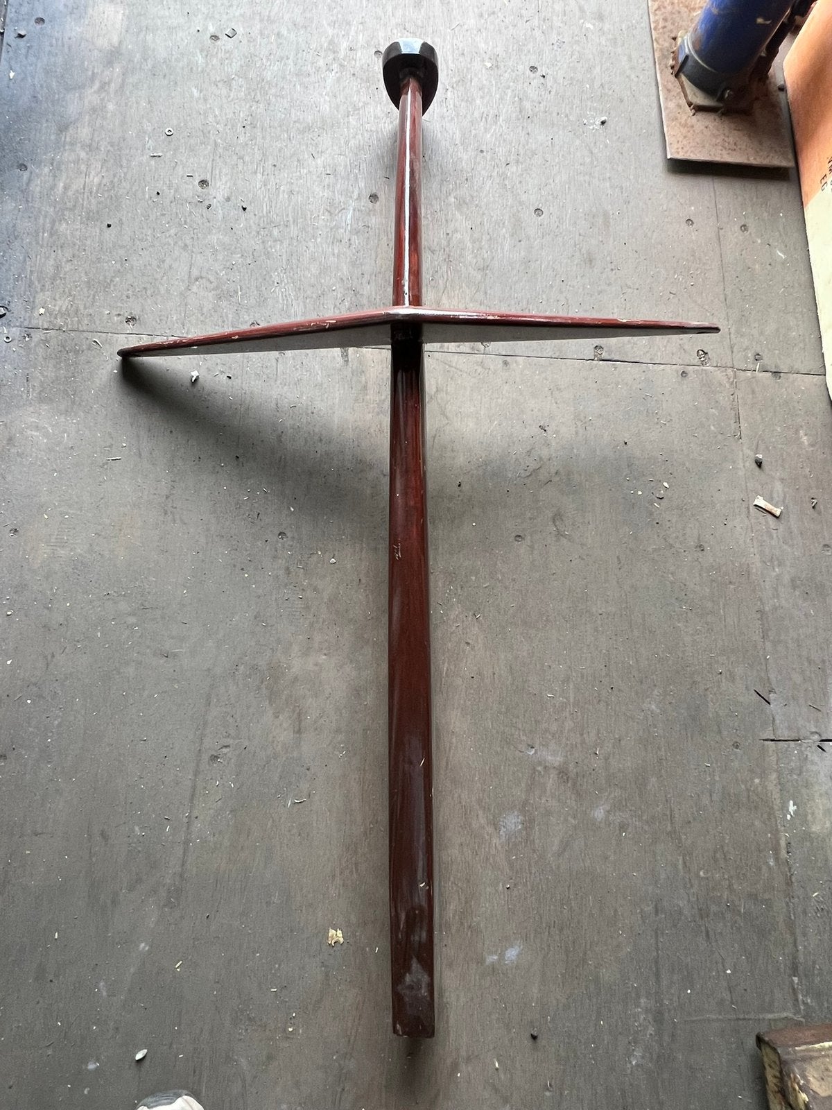 Mahonie houten siermast boot, Ophalen, Gebruikt, Dekbeslag, Motorboot