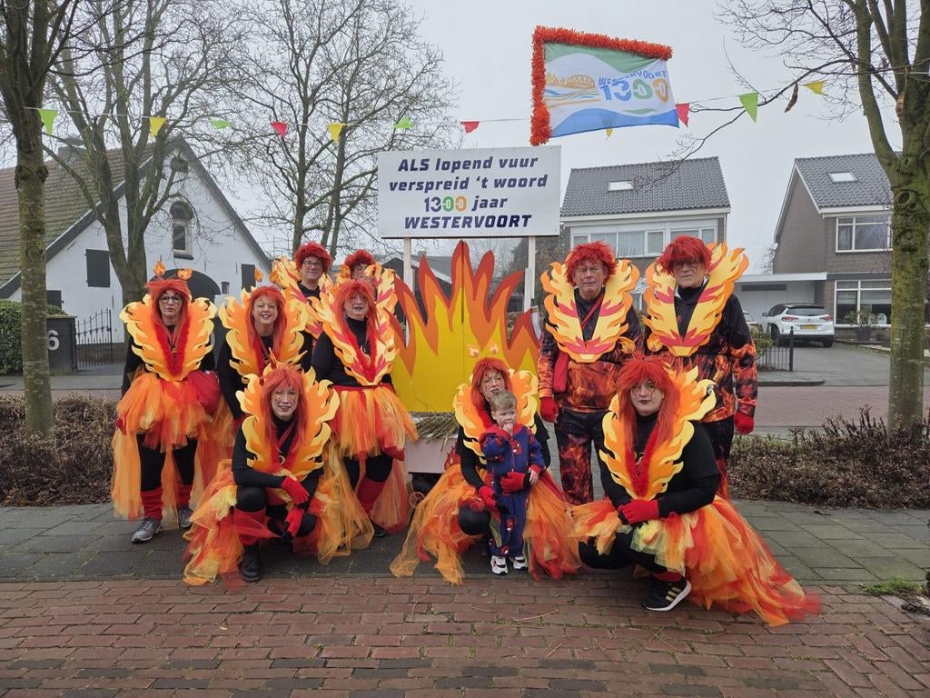 Carnaval loopgroep "lopend vuur", Ophalen