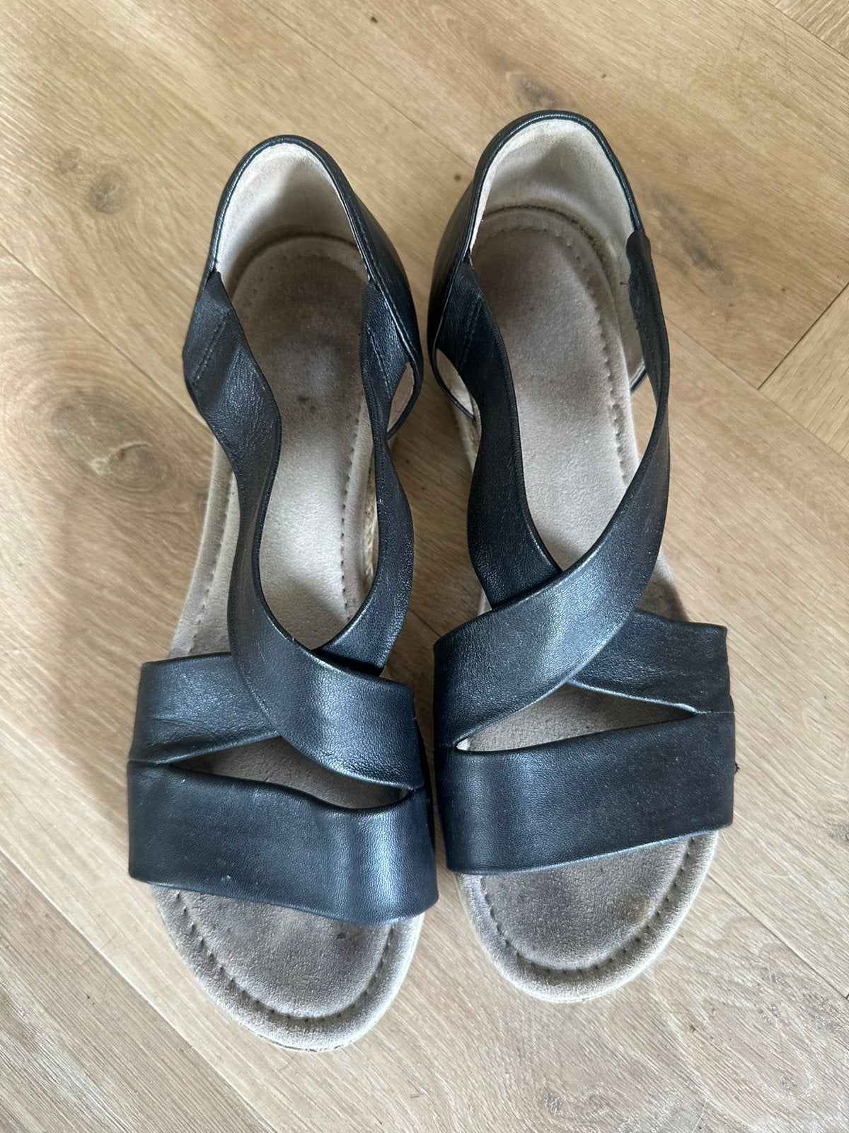 Sandalen, Gabor, zwart, leer, 40/6.5, Kleding | Dames, Schoenen, Zwart, Zo goed als nieuw, Sandalen of Muiltjes, Ophalen of Verzenden