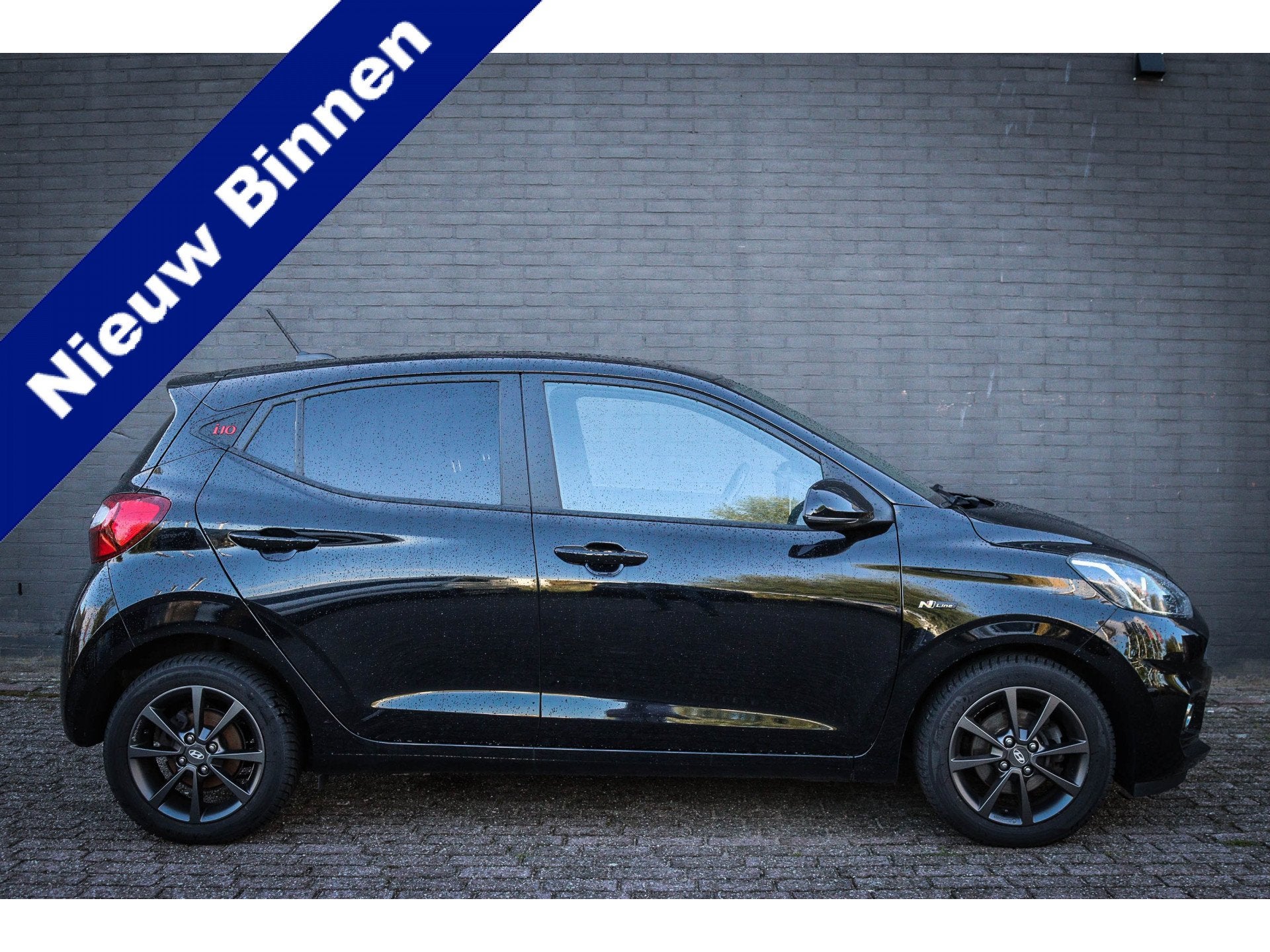 Hyundai i10 1.0 T-GDI N Line 5-zits Net binnen-Nu al te bezi, Auto's, Automatische klimaatregeling, Gebruikt, Zwart, Origineel Nederlands