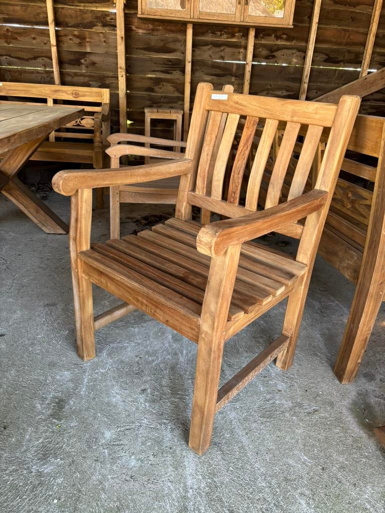 Compacte teak houten stoel voor buiten tuinstoel, Tuin en Terras, Ophalen, Hoevesteenwijkerwold@gmail.com, Hout, Hoevesteenwijkerwold