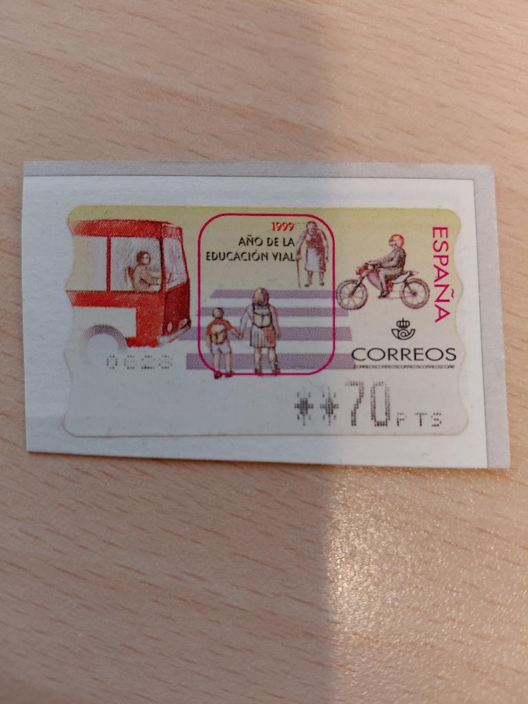 Spanje automaatstrook verkeersveiligheid zebra, motor, bus, Verzenden, Gestempeld