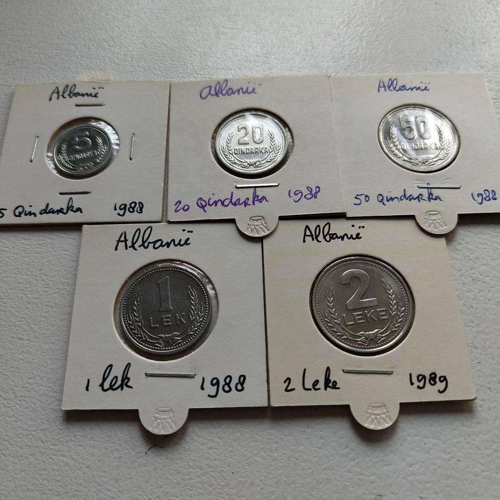 Albanië set qindarka en lek 1988-1989, Ophalen of Verzenden, Zuid-Amerika