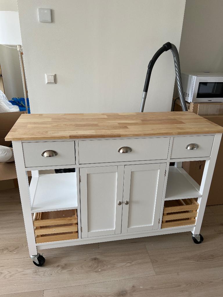 Kitchen island, Huis en Inrichting, Keuken | Keukenelementen, Ophalen, 100 tot 150 cm, Wit, Nieuw