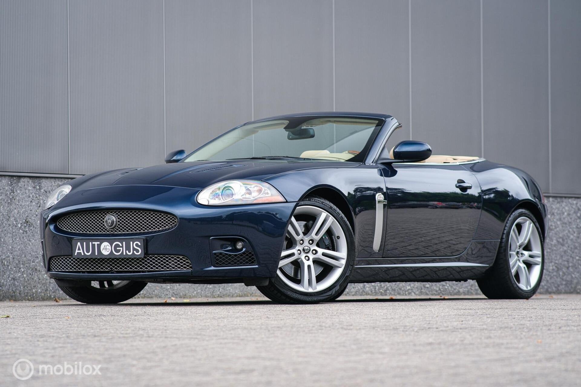 Jaguar XKR 4.2 V8 Convertible 416 pk | Indigo Blue | Stoel +, Auto's, Jaguar, Achterwielaandrijving, Gebruikt, Cabriolet, Leder