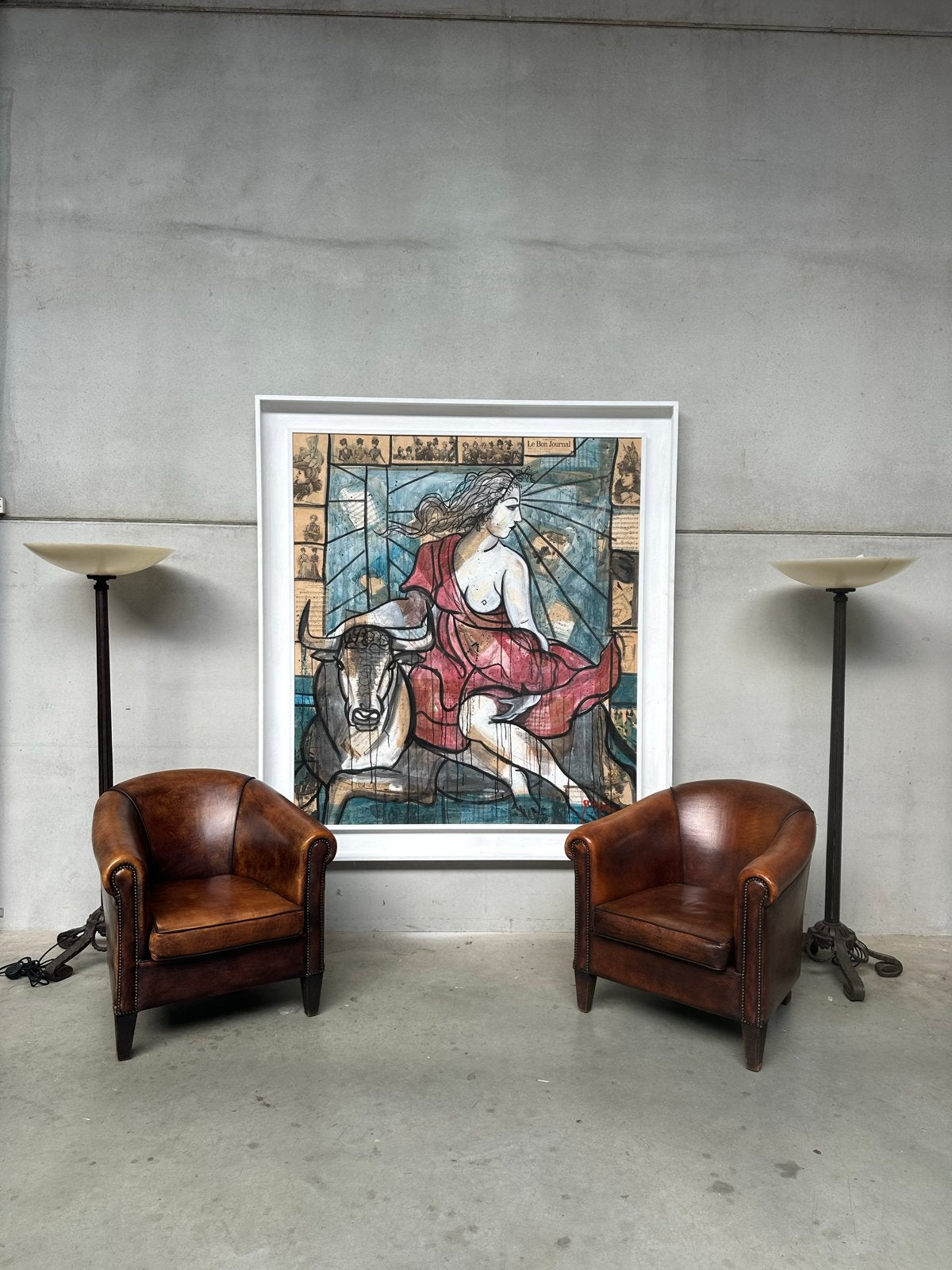 Leren Chesterfield Banken en schapenleren meubels, Ophalen of Verzenden