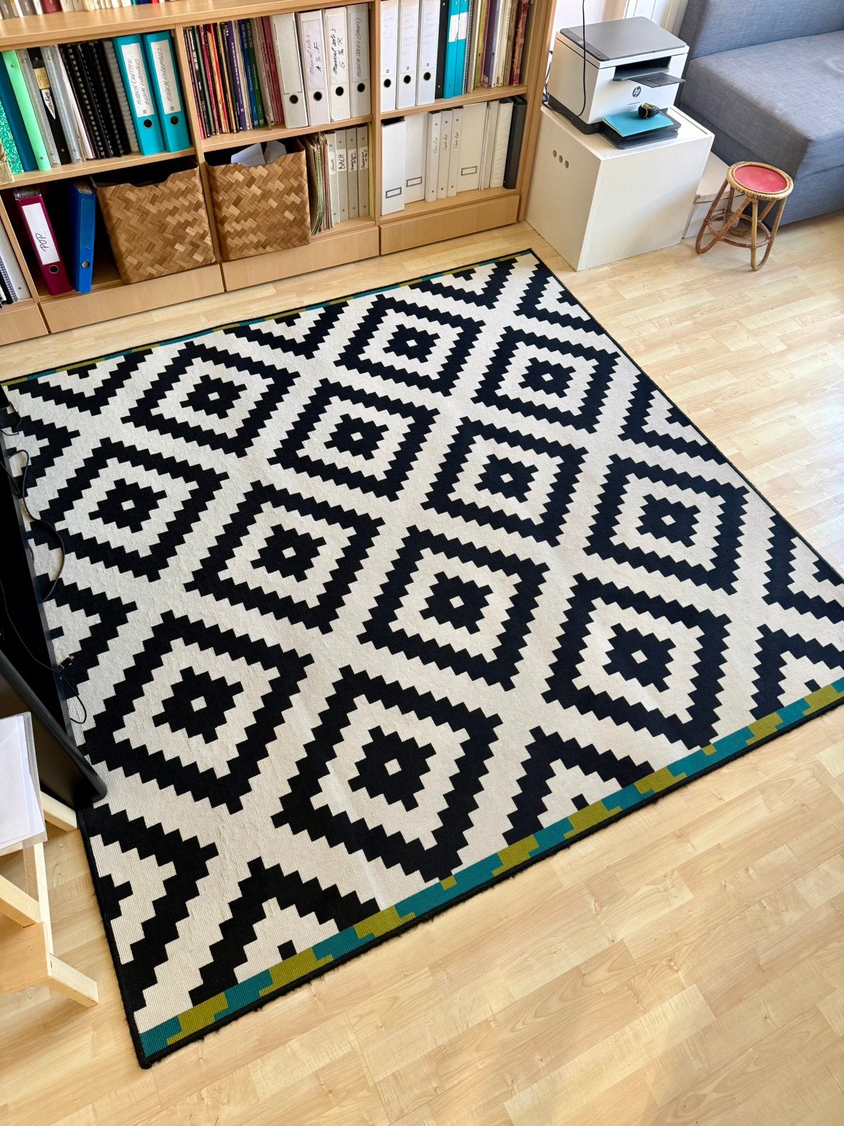 Lappljung geometrisch IKEA kleed 200x200, Ophalen, Vierkant, 200 cm of meer, Zo goed als nieuw