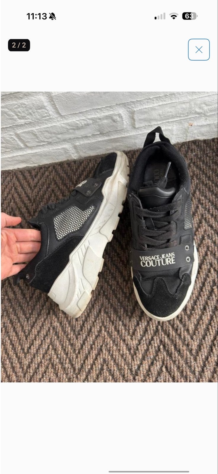 Versace Jeans Couture sneakers, maat 43, Ophalen of Verzenden, Gedragen, Zwart, Sneakers of Gympen