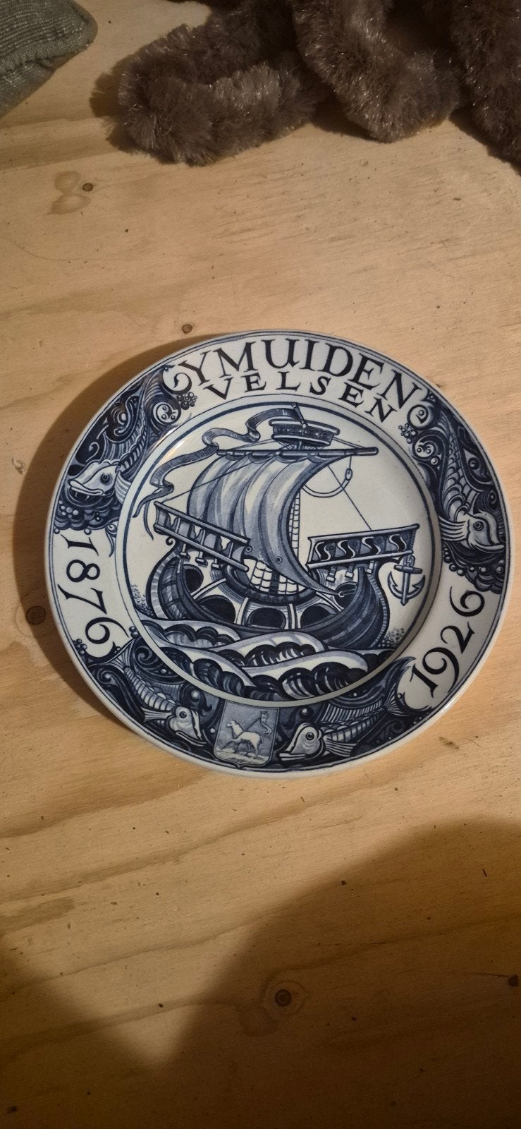 Gedenkbord IJmuiden Velsen 1876-1926, Ophalen