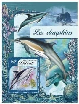 DOLFIJNEN- prachtig bl. v DJIBOUTI-11, Verzenden, Postfris, Dier of Natuur