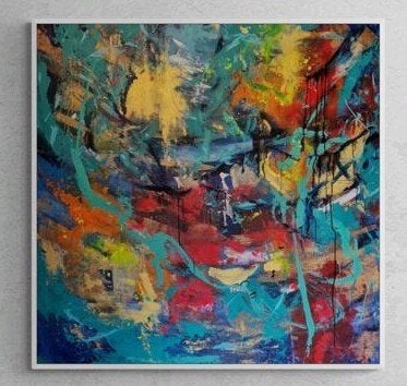 Grand Abstract XXL-Canvas 130x130cm-Barbara Chraszczkiewicz, Antiek en Kunst, Kunst | Schilderijen | Abstract, Ophalen