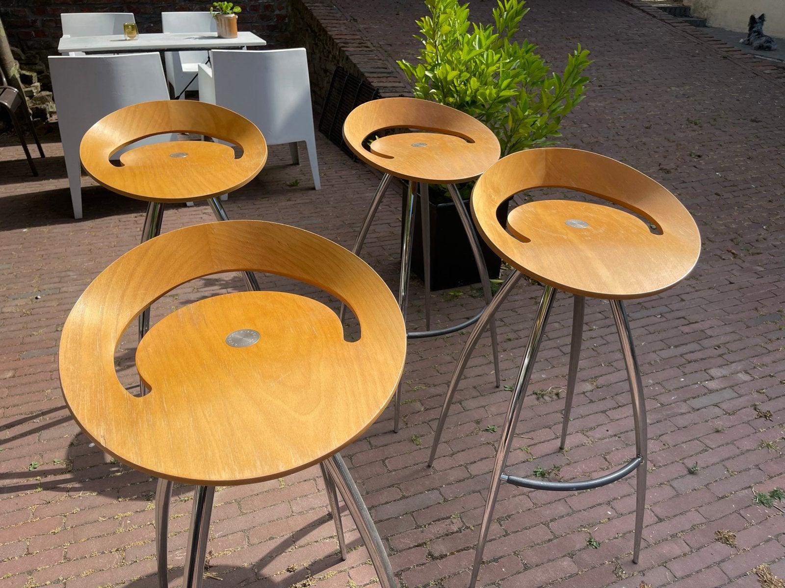4 Lyra krukken - 3x goed, 1x kleine beschadiging, Ophalen, Gebruikt, Hout
