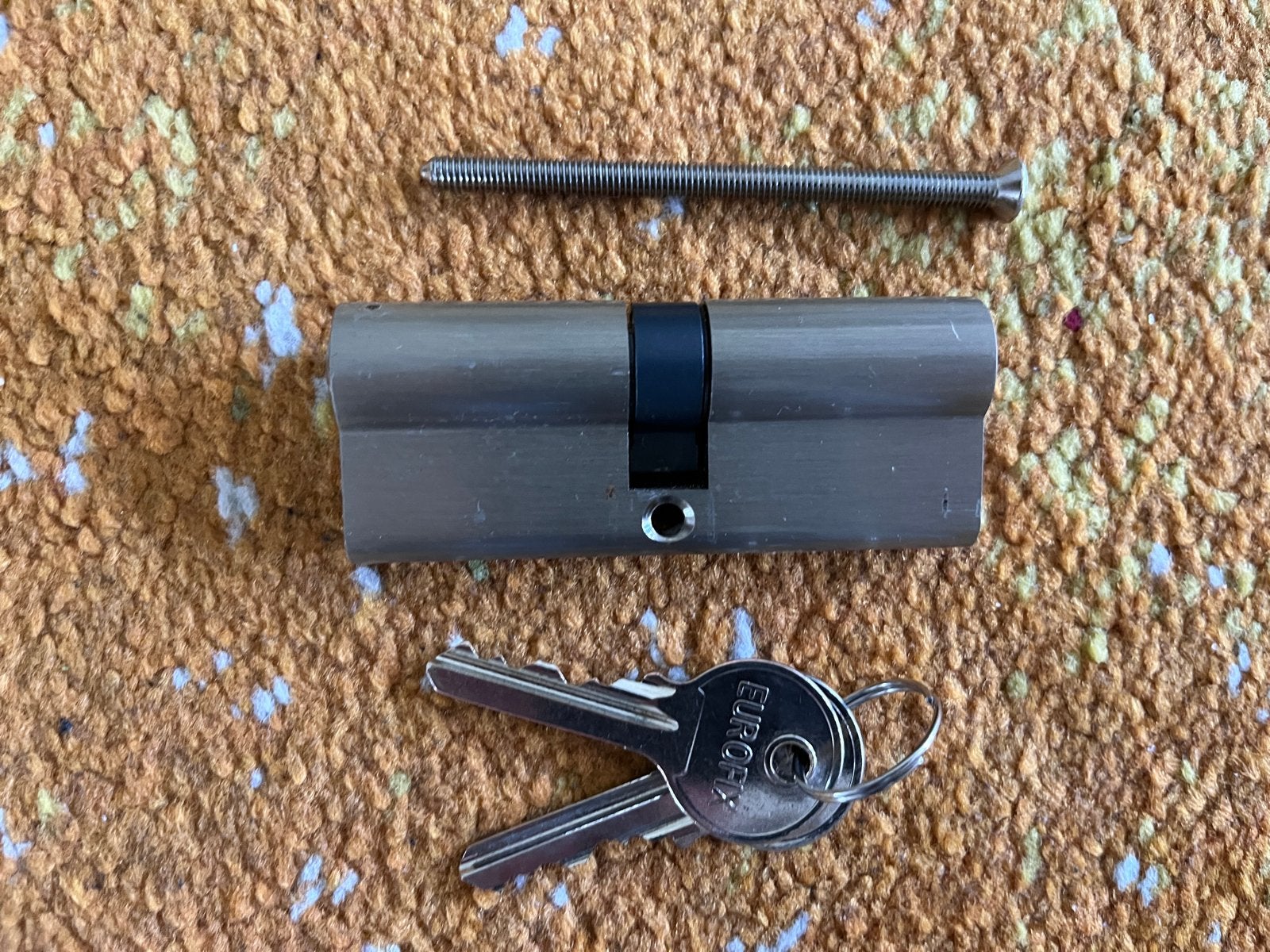 Cilinderslot Eurofix 40/40 met 3 sleutels en schroef, Ophalen of Verzenden, Gebruikt, Overige materialen, Slot