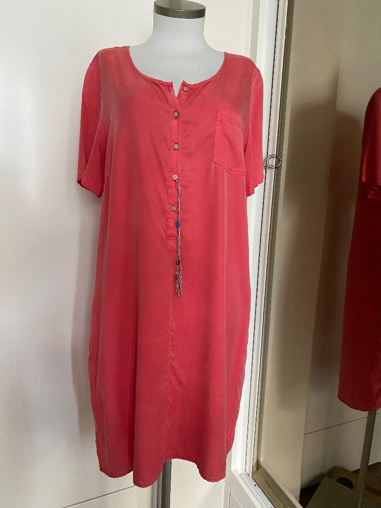 jurk Geisha XL 42 koraal, Kleding | Dames, Jurken, Geisha, Maat 42/44 (L), Ophalen of Verzenden, Zo goed als nieuw