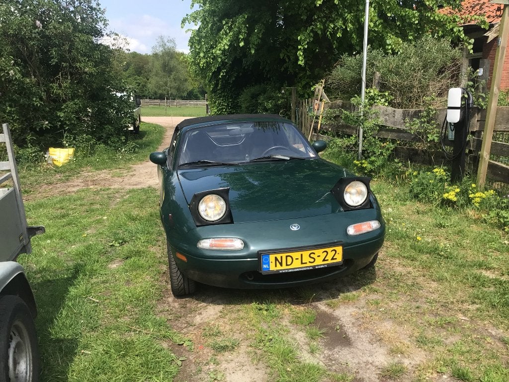 Mazda MX-5 1.6 I 1995 Groen   6500,-, Auto's, Mazda, Achterwielaandrijving, Zwart, 4 cilinders, Origineel Nederlands