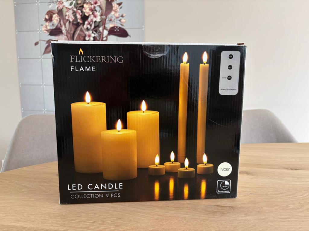 LED kaarsen set, Overige materialen, Ophalen of Verzenden, Zo goed als nieuw, Crème