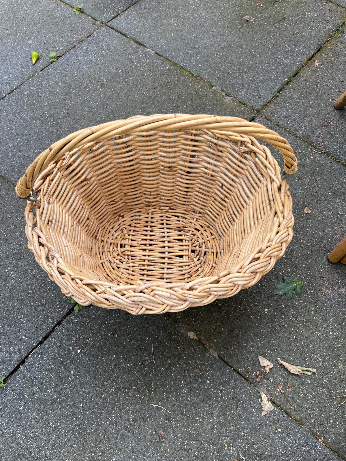 Grote rieten fietsmand, Ophalen, Zo goed als nieuw, Fietsmand