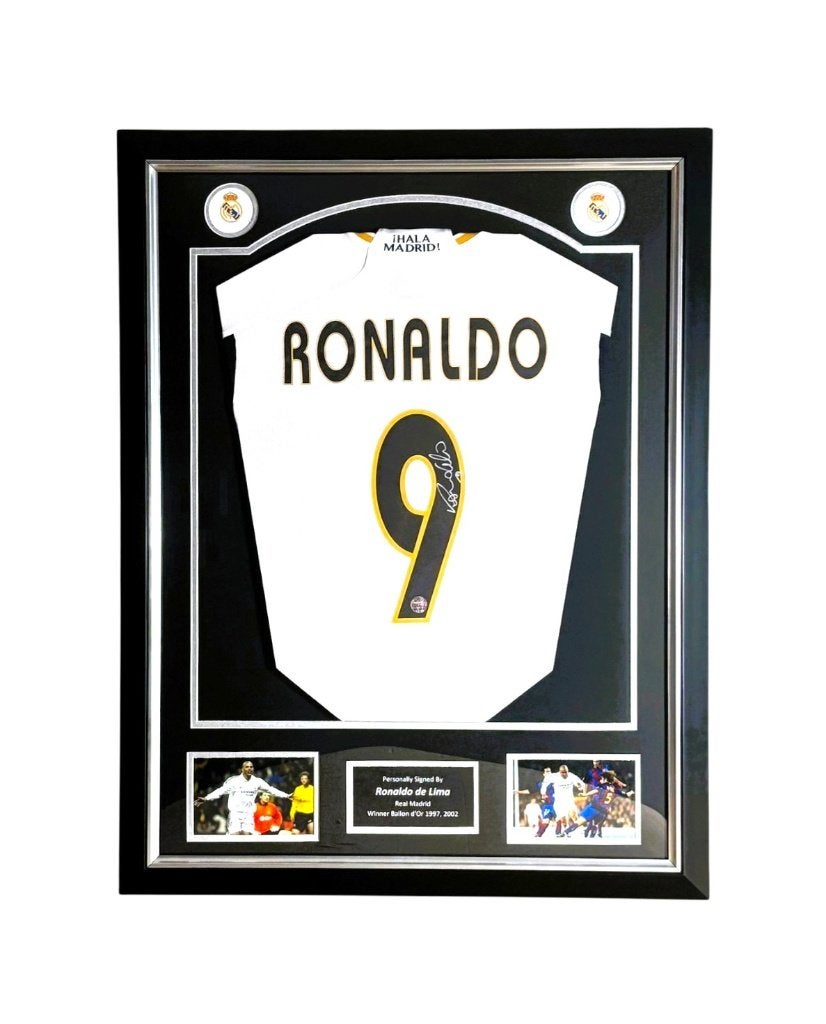 Ronaldo de Lima gesigneerd Real Madrid shirt | ingelijst, Verzamelen, Buitenlandse clubs, Shirt, Info@sportmemorabilianetherlands.com
