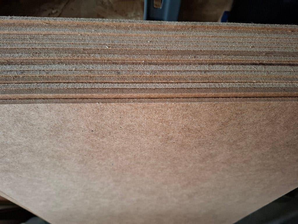 15 stuks hardboard legplanken 118,5 x 48,5 cm, Ophalen, Gebruikt, Minder dan 25 mm, Plank