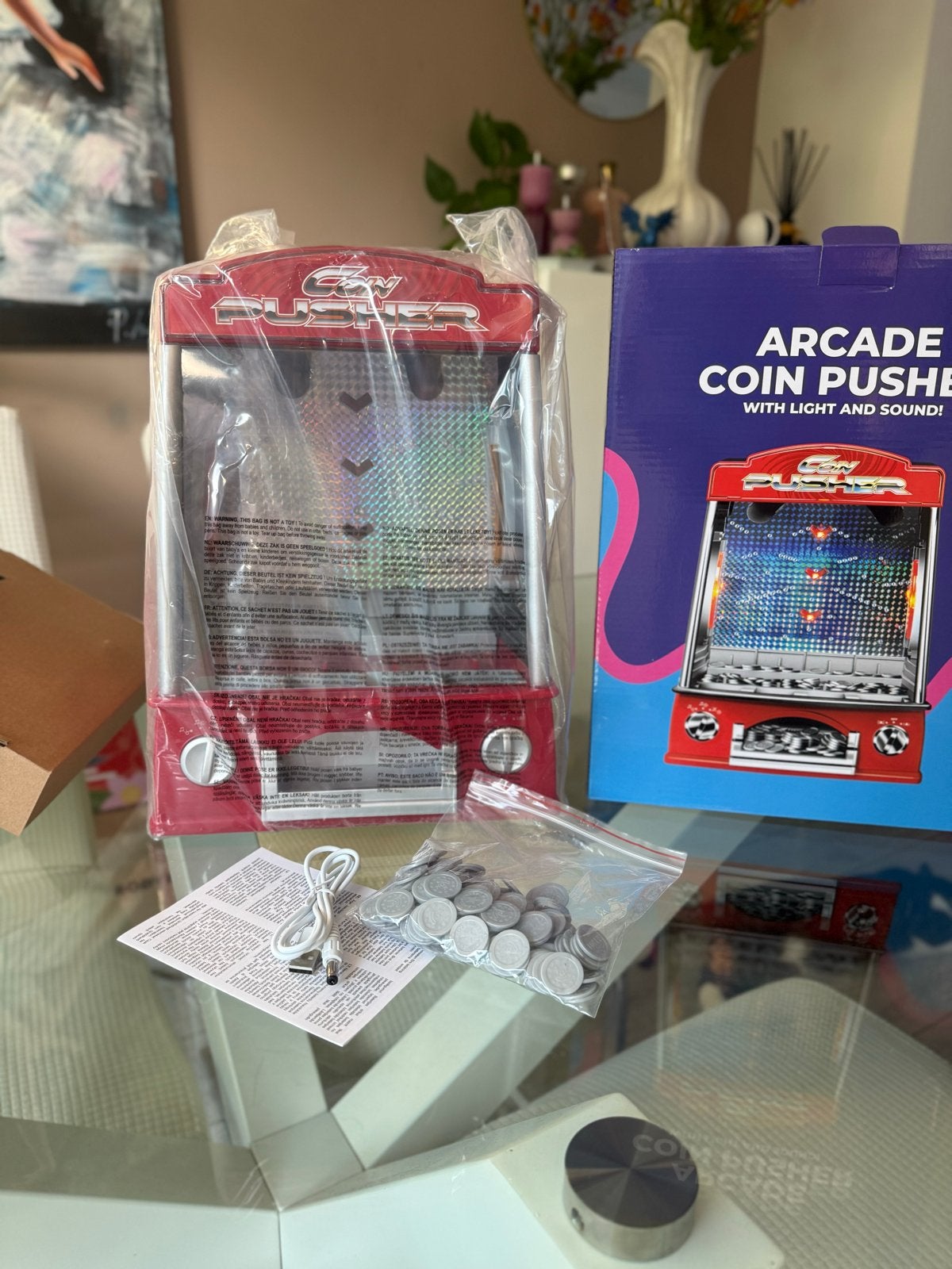 Nieuwe Arcade Coin Pusher Muntenschuiver met licht en geluid, Spelcomputers en Games, Games | Overige, Overige genres, 1 speler