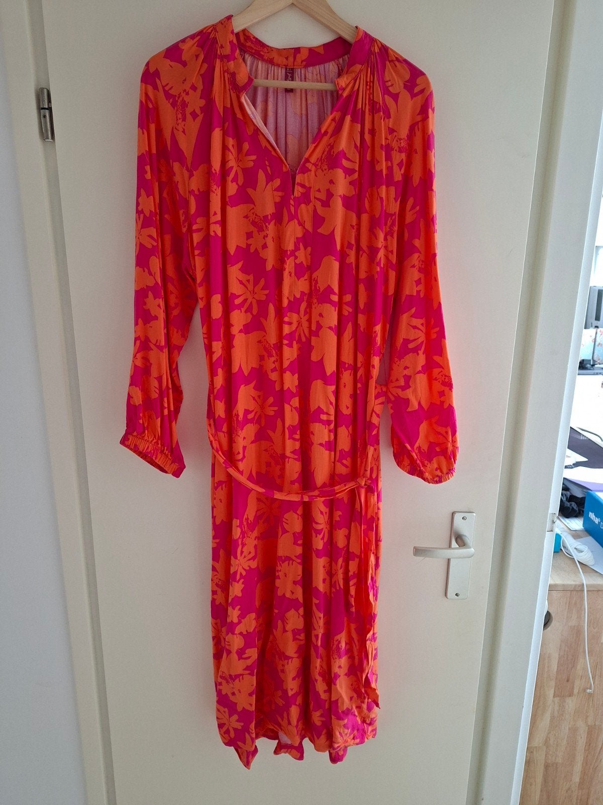 Oranje/Roze jurk Jel/Wibra maat 40, Kleding | Dames, Maat 38/40 (M), Oranje, Ophalen of Verzenden, Zo goed als nieuw