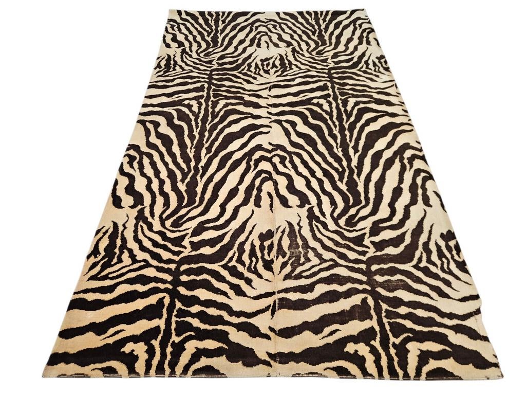 Vintage Chic Zebra vloerkleed Wol Safari 140x240cm, Modern, Afrikaans, Glamour, Gebruikt, 100 tot 150 cm, 200 cm of meer