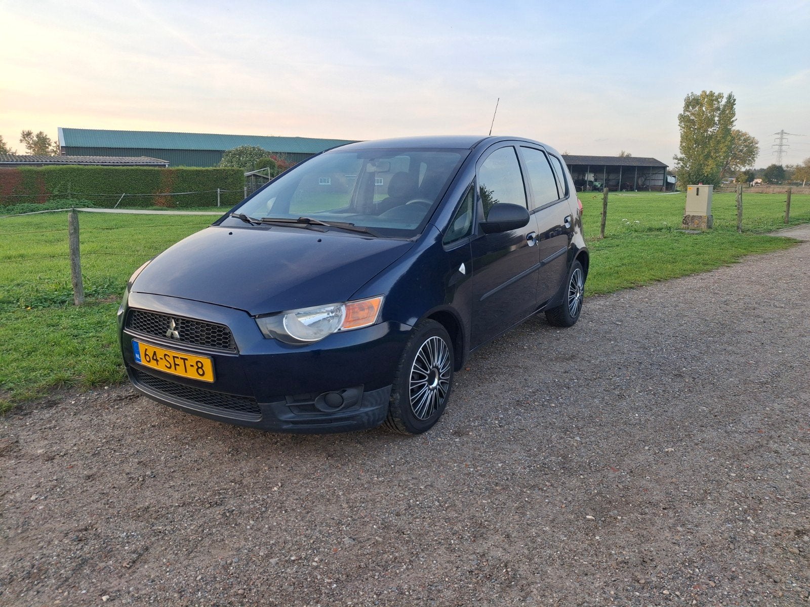 Mitsubishi Colt 1.1 5-DR 2011 Blauw met koude airco, Euro 5, Stof, 74 pk, Blauw
