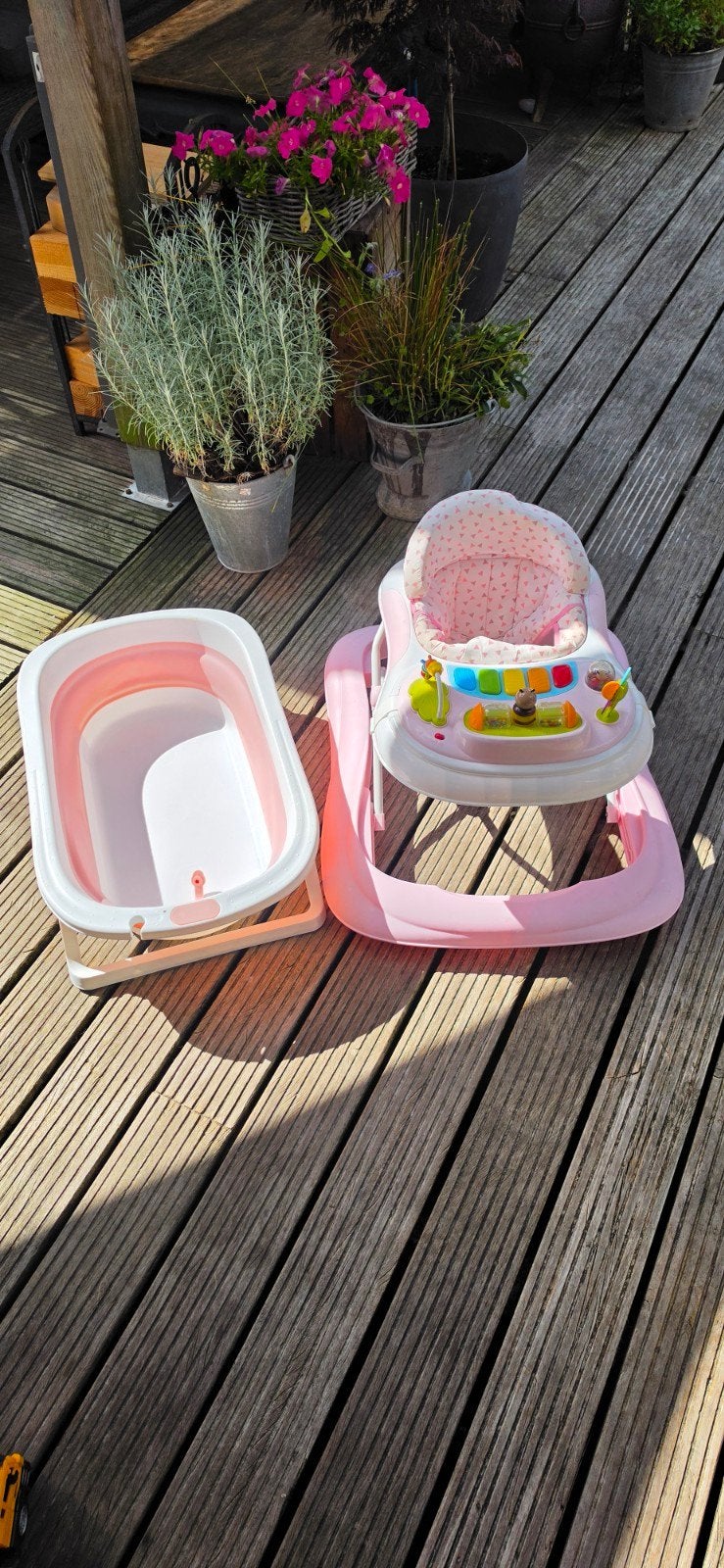Baby loopstoel en opvouwbaar babybadje, Ophalen, Gebruikt, Badje, Overige merken
