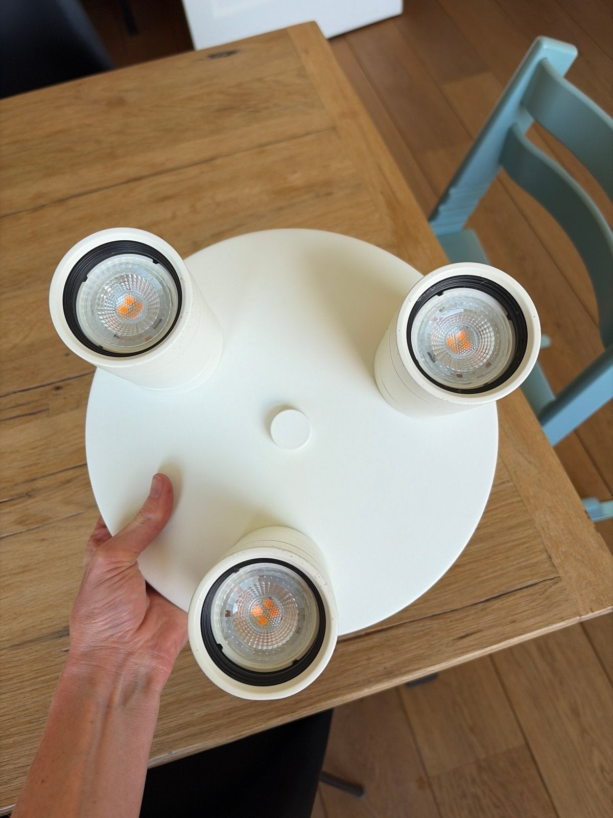 IKEA Plafondlamp met 3 Spots - Wit, Ophalen, Gebruikt, Modern, Verstelbaar