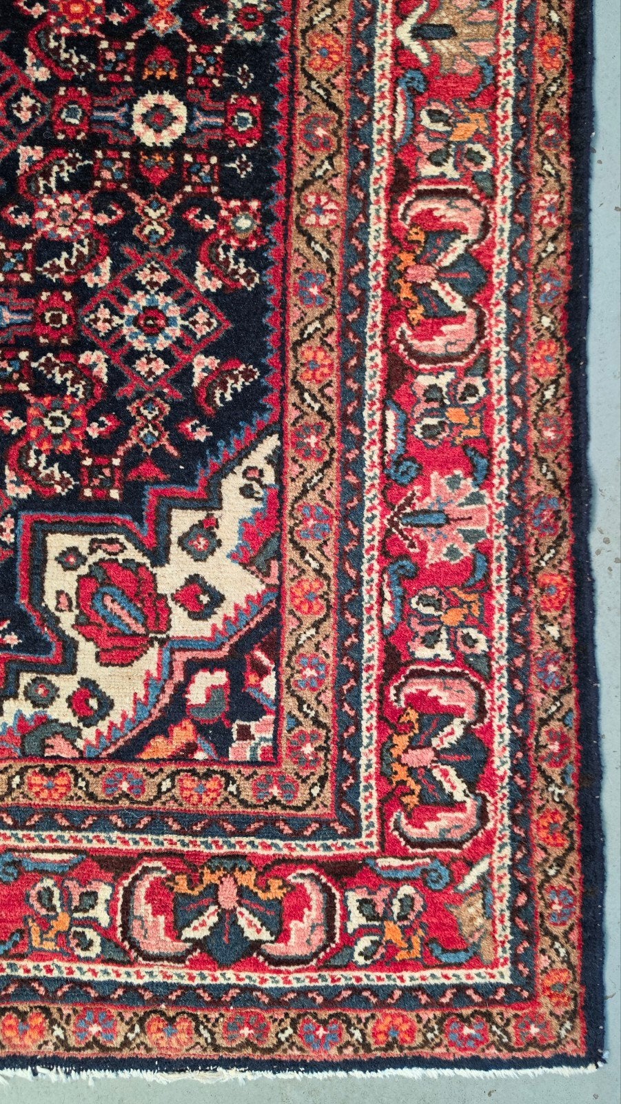 Handgeknoopt vintage Perzisch wol Husseinabad tapijt 214x316, 200 cm of meer, Www.hypepopup.nl, Ophalen of Verzenden, Klassiek Perzisch vintage oosters hype