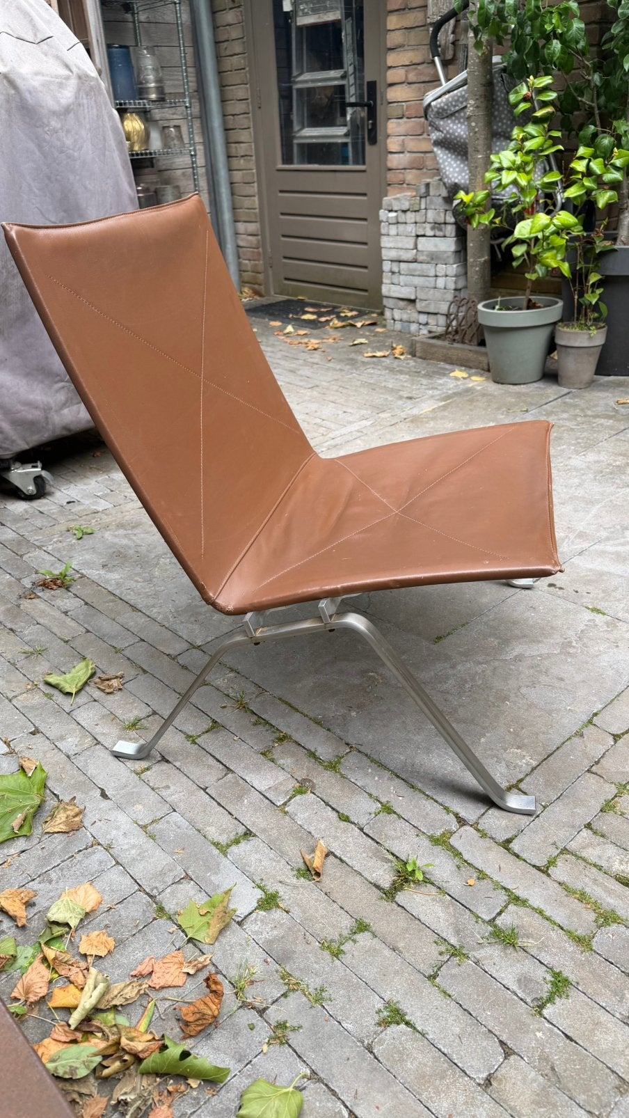 Fritz Hansen PK22 2x   Paul Kjaerholm, Ophalen, Gebruikt, Minder dan 75 cm, 50 tot 75 cm