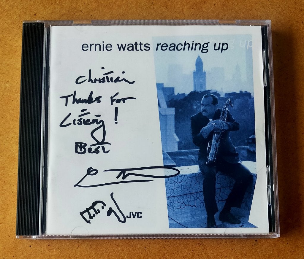 Ernie Watts - Reaching Up CD 1994 JVC Gesigneerd, Ophalen of Verzenden, Zo goed als nieuw, Jazz, Gesigneerd