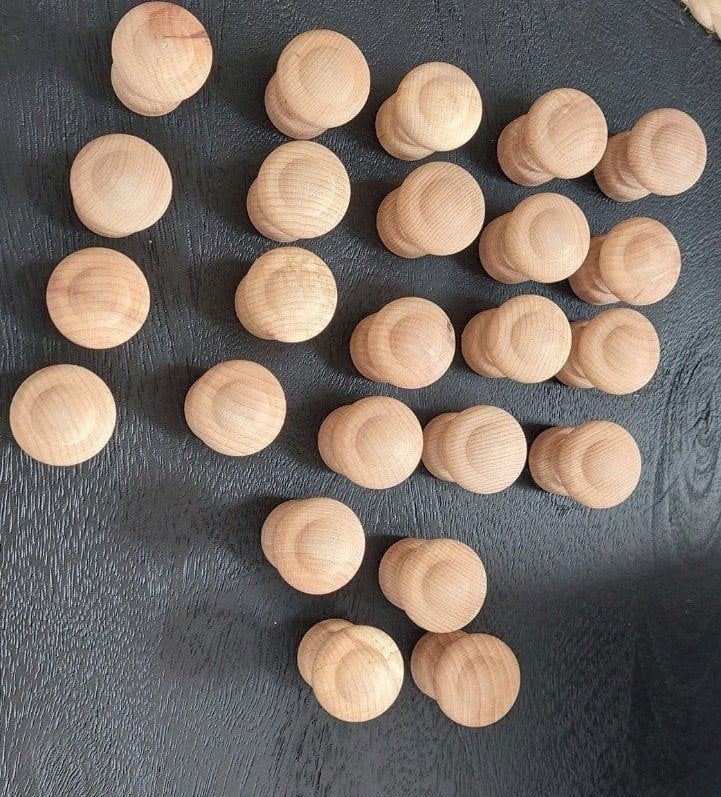 24x oude vintage  HOUTEN gedraaide deurknoppen/ meubel knop, Ophalen of Verzenden