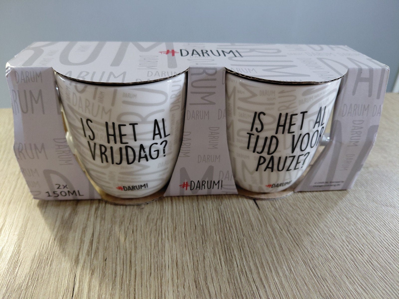 2 leuke koffiebekers van #DARUM! - Nieuw in doos, Huis en Inrichting, Ophalen of Verzenden, Nieuw