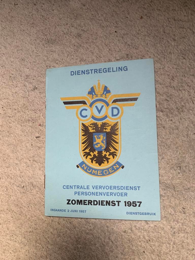 Dienstregeling Centrale vervoersdienst personenvervoer., Verzamelen, Spoorwegen en Tramwegen, Ophalen of Verzenden, Zo goed als nieuw