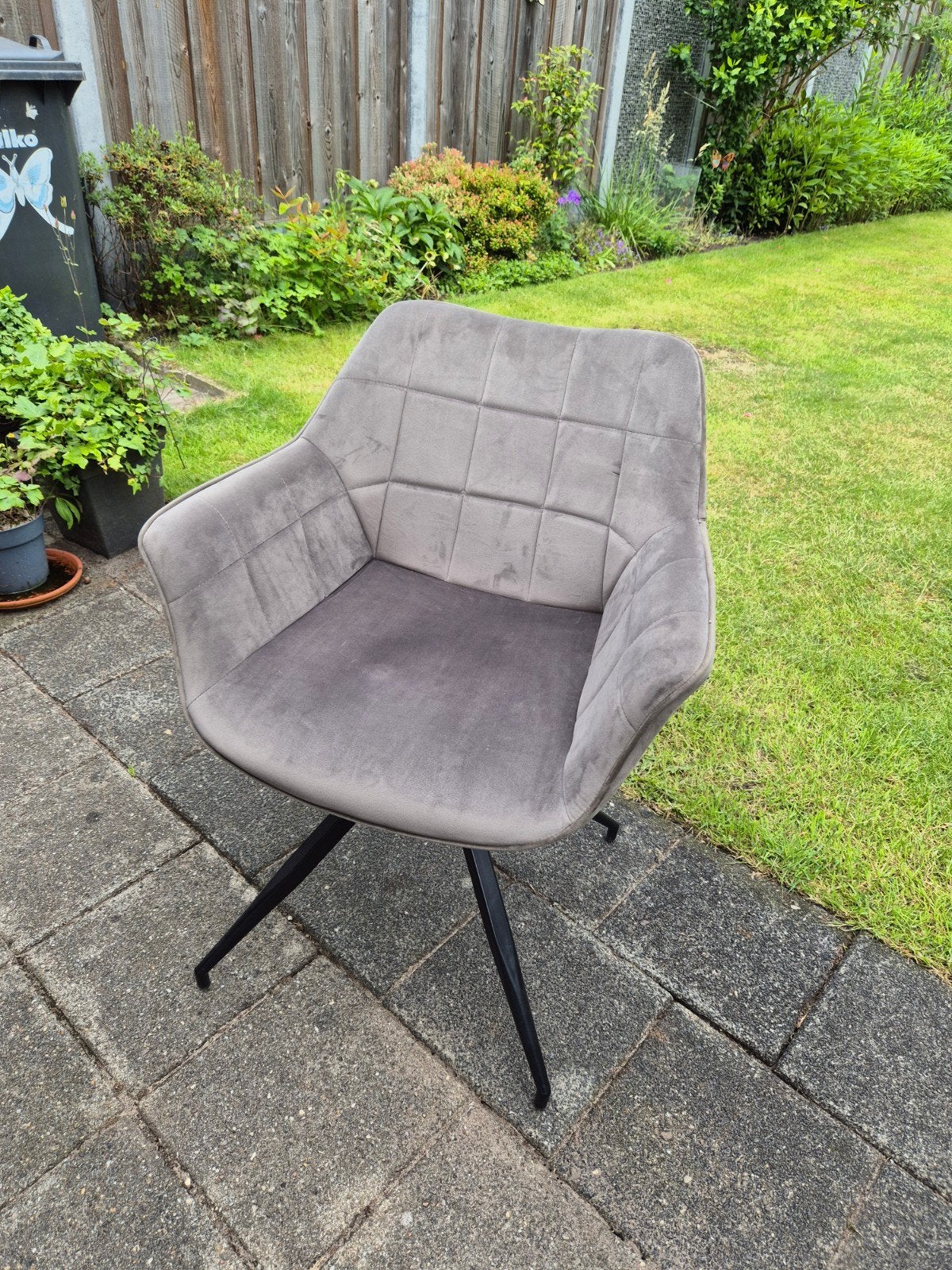 Comfortabele losse stoel - Grijs stof, Gebruikt, Ophalen of Verzenden, Stof, Eén