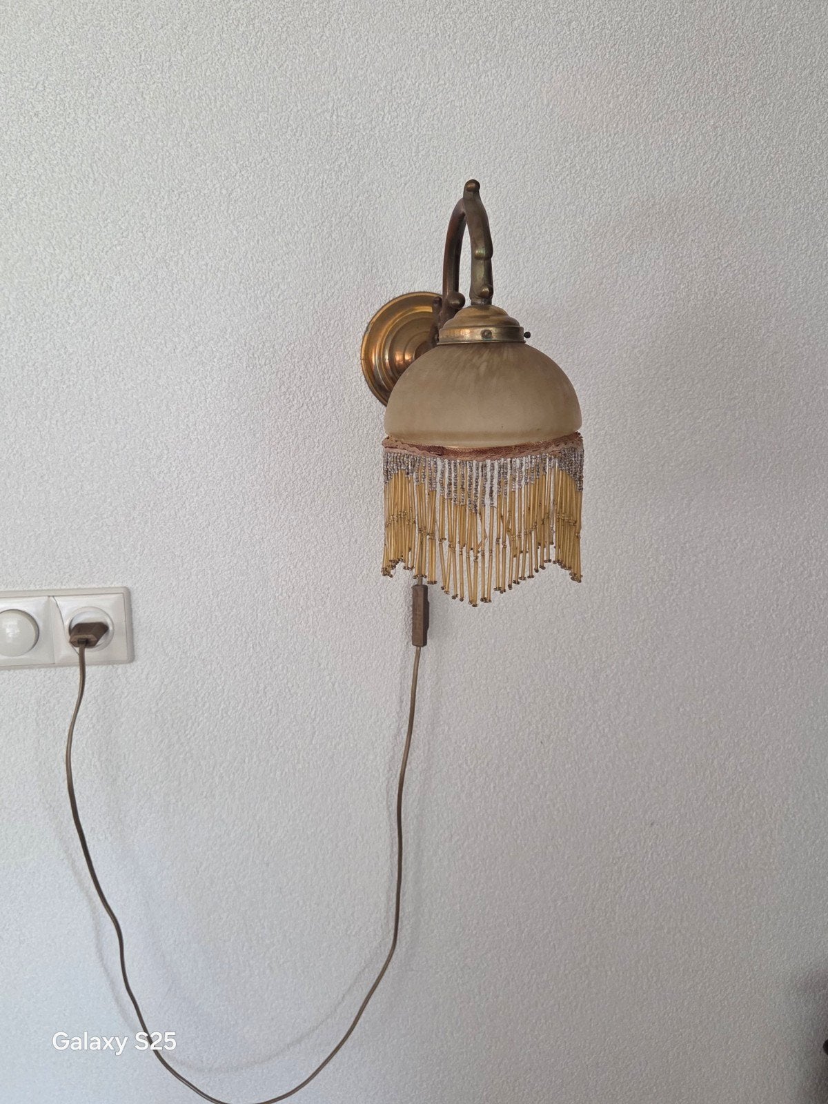 Vintage wandlamp met glazen kralen, Ophalen