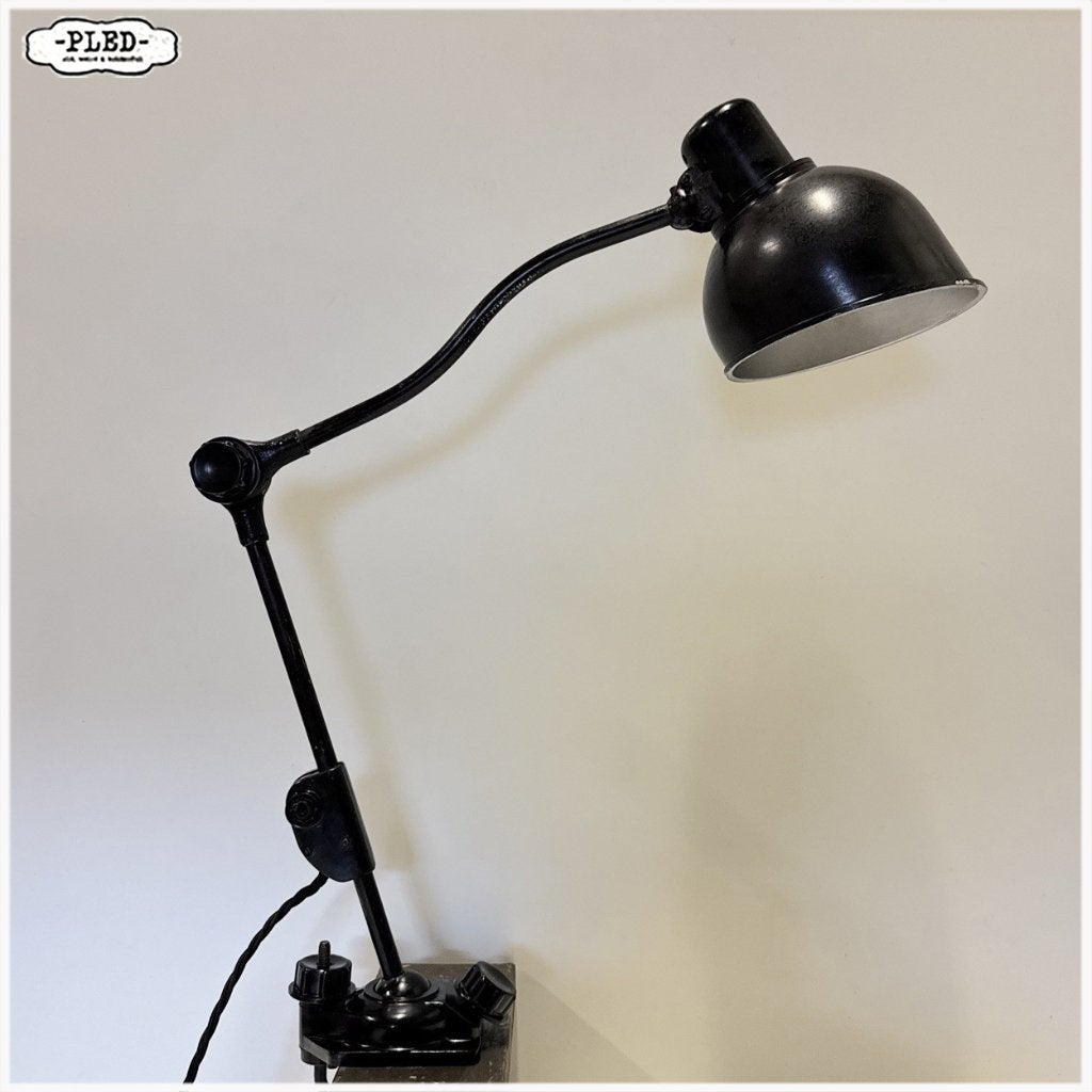 Twee armige klemlamp, Reif Dresden, DDR, Bauhaus, Overige merken, Gebruikt, Zwart, Industrieel