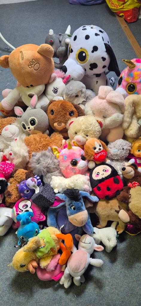 Grote verzameling knuffels - diverse soorten en maten, Ophalen, Gebruikt, Overige karakters, Hond