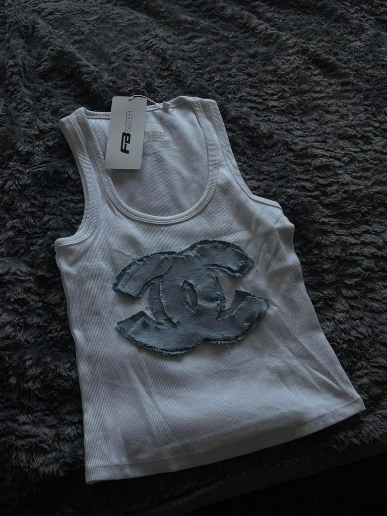 Handgemaakte Denim Tanktop, Kleding | Dames, Tops, Nieuw, Maat 36 (S), Overige kleuren, Zonder mouw, Ophalen of Verzenden
