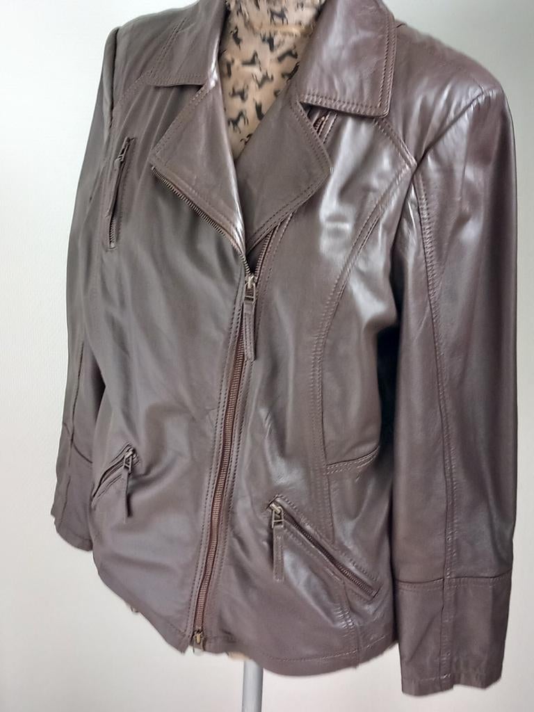 Leder motorjack bruin 46 Bonita, Bruin, Maat 46/48 (XL) of groter, Bonita, Ophalen of Verzenden