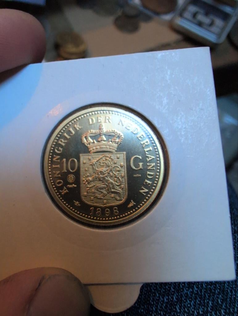 Zilveren 10 Gulden Munt 1898 - Koningin Wilhelmina, Postzegels en Munten, Munten | Nederland, Ophalen of Verzenden, Koningin Wilhelmina