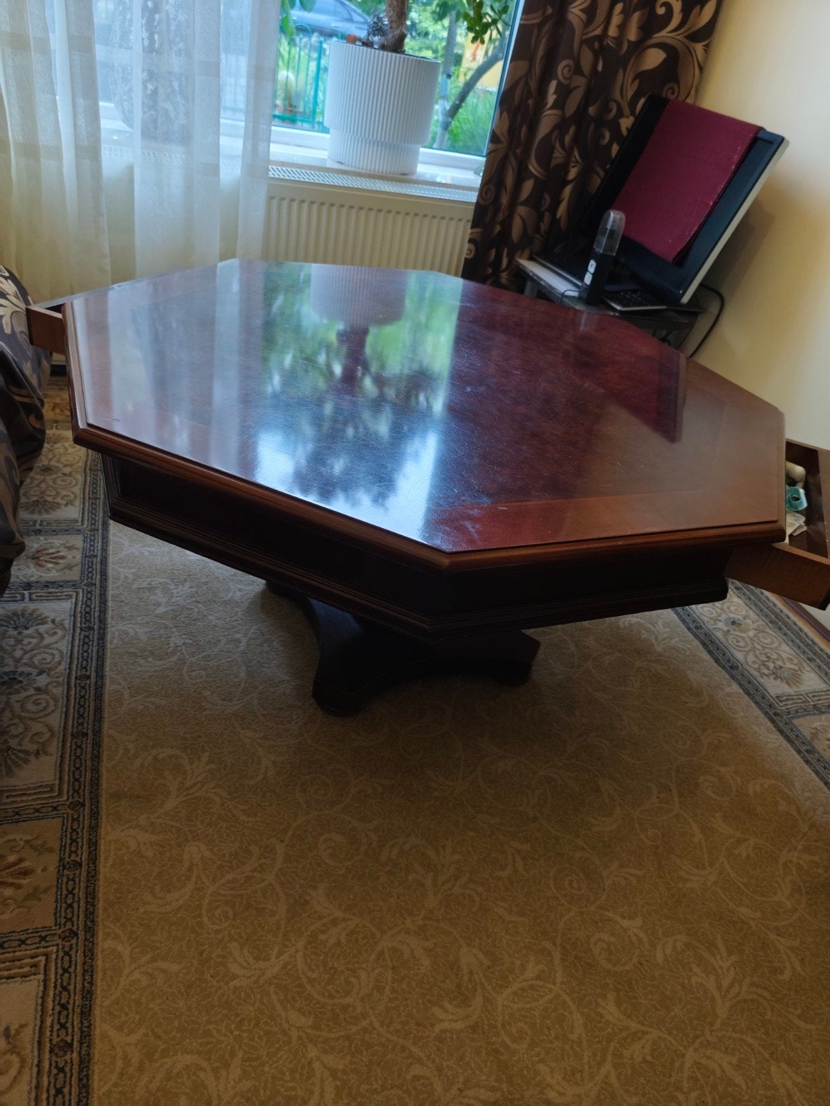 Noten Salontafel - Achthoekig Design, Ophalen of Verzenden