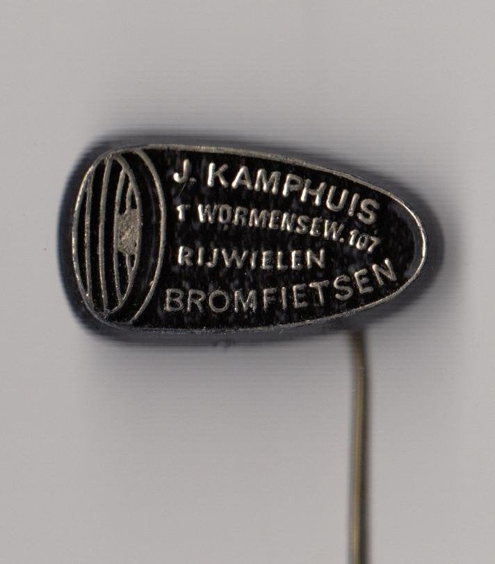 Apeldoorn Bromfietsen Rijwielen Kamphuis speldje, Gebruikt, Niet vindbaar, Niet vindbaar, Speldje of Pin