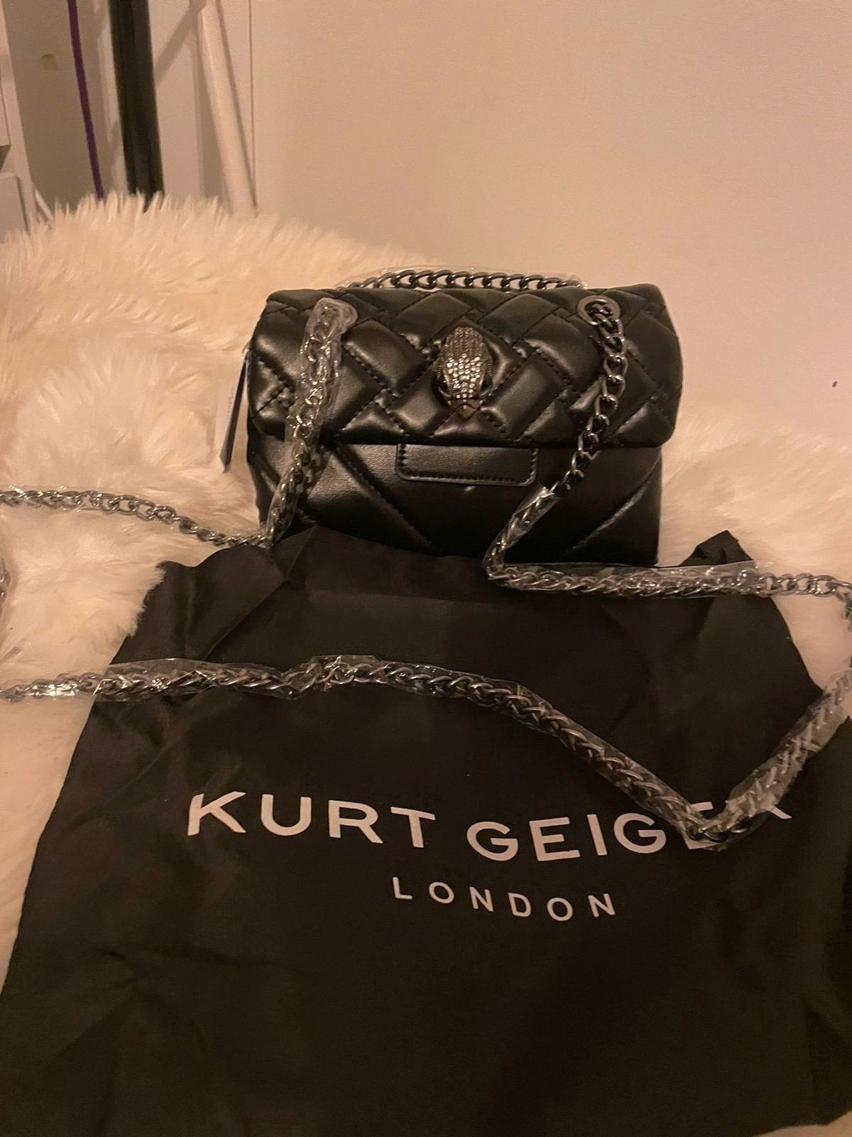 Kurt Geiger London Kensington Tas Zwart Nieuw, Ophalen of Verzenden, Nieuw, Zwart, Schoudertasje
