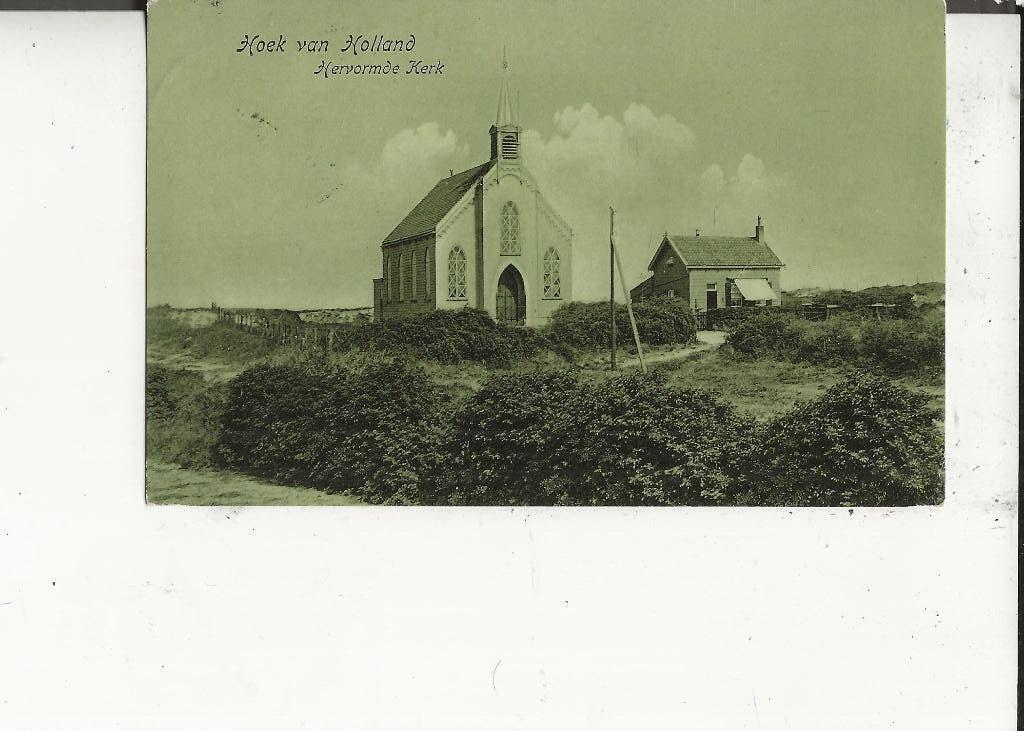 Hoek van Holland Hervormde Kerk in het duin 10-8-1908, Ophalen of Verzenden, Voor 1920, Gelopen, Zuid-Holland