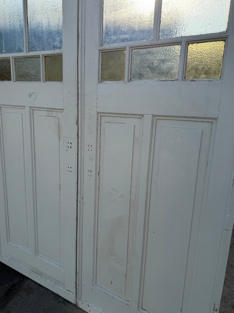 Set schuif / en-suite deuren met glas en roede 263x178cm, Antiek en Kunst, Ophalen